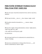 PENN FOSTER VETERINARY PHARMACOLOGY FINAL EXAM STUDY GUIDE 2026