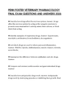 PENN FOSTER VETERINARY PHARMACOLOGY FINAL EXAM QUESTIONS AND ANSWERS 2026
