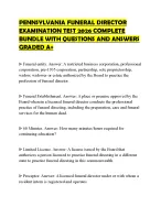 PENNSYLVANIA FUNERAL DIRECTOR EXAMINATION TEST 2026 COMPLETE BUNDLE WITH QUESTIONS AND ANSWERS GRAD