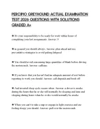 PERCIPIO GREYHOUND ACTUAL EXAMINATION TEST 2026 QUESTIONS WITH SOLUTIONS GRADED A+