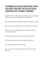 CHAMBERLAIN COLLEGE NR222 FINAL EXAM 1 2026 UNITS ONE AND TWO ACTUAL ...