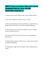 NBCOT Hand and Upper Extremity Injuries EXAMINATION SET 2026 SOLVED ...