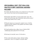 NFHS BASEBALL PART I TEST WIAA 2026 PRACTICE - DocMerit