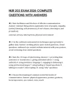 NUR 203 EXAM 2026 COMPLETE QUESTIONS WITH - DocMerit