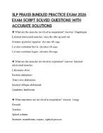SLP PRAXIS BUNDLED PRACTICE EXAM 2026 EXAM SCRIPT SOLVED QUESTIONS WITH ...