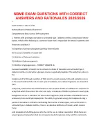 NBME EXAM QUESTIONS WITH CORRECT ANSWERS AND RATIONALES 20252026