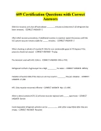 609 Certification Questions with Correct Answers
