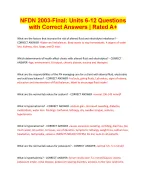 NFDN 2003-Final Units 6-12 Questions with Correct Answers Rated A+.