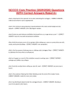 NCCCO Core Practice (20252026) Questions WITH Correct Answers Rated A+.