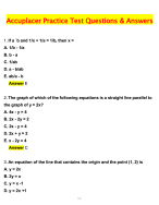 Accuplacer Practice Test Latest update 2025-2026//100%Accurate  Question & Answers //GRADE A+