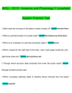 WGU - D313 - Anatomy and Physiology 2 Lymphatic System Practice Test