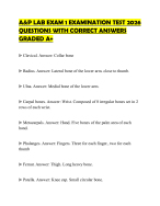 A&P LAB EXAM 1 EXAMINATION TEST 2026 QUESTIONS WITH CORRECT ANSWERS ...