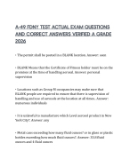 A-49 FDNY TEST ACTUAL EXAM QUESTIONS AND CORRECT ANSWERS VERIFIED A GRADE 2026