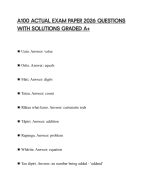 A100 ACTUAL EXAM PAPER 2026 QUESTIONS WITH SOLUTIONS GRADED A+