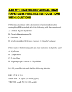 AAB MT HEMATOLOGY ACTUAL EXAM PAPER 2026 PRACTICE TEST QUESTIONS WITH SOLUTIONS