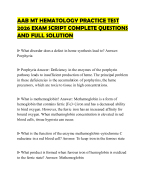 AAB MT HEMATOLOGY PRACTICE TEST 2026 EXAM SCRIPT COMPLETE QUESTIONS AND FULL SOLUTION