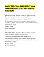 AAERT CER FINAL EXAM SCRIPT 2026 COMPLETE QUESTIONS AND VERIFIED SOLUTIONS