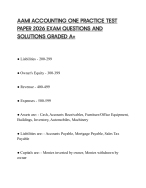 AAMI ACCOUNTING ONE PRACTICE TEST PAPER 2026 EXAM QUESTIONS AND SOLUTIONS GRADED A+