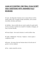 AAMI ACCOUNTING ONE FINAL EXAM SCRIPT 2026 QUESTIONS WITH ANSWERS FULLY REVIEWED