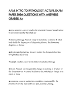 AAMI INTRO TO PATHOLOGY ACTUAL EXAM PAPER 2026 QUESTIONS WITH ANSWERS GRADED A+