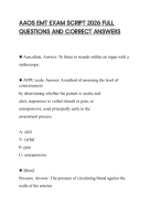 AAOS EMT EXAM SCRIPT 2026 FULL QUESTIONS AND CORRECT ANSWERS
