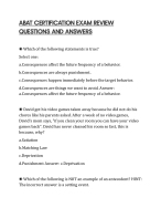 ABAT CERTIFICATION EXAM REVIEW QUESTIONS AND ANSWERS