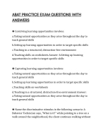ABAT PRACTICE EXAM QUESTIONS WITH ANSWERS
