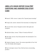 ABEKA 6TH GRADE HISTORY EXAM PREP QUESTIONS AND ANSWERS 2026 STUDY ...