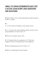 ABEKA 7TH GRADE INTERMEDIATE MATH TEST 9 ACTUAL EXAM SCRIPT 2026 QUESTIONS AND SOLUTIONS