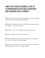 ABEKA 10TH GRADE ALGEBRA 2 TEST 02 COMPREHENSIVE EXAM 2026 QUESTIONS AND ANSWERS 100% CORRECT