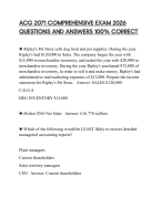 ACG 2071 COMPREHENSIVE EXAM 2026 QUESTIONS AND ANSWERS 100% CORRECT