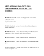 ADPP SESSION 2 ACTUAL EXAM PAPER 2026 QUESTIONS WITH SOLUTIONS GRADED A+