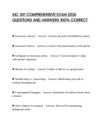 AIC 301 COMPREHENSIVE EXAM 2026 QUESTIONS AND ANSWERS 100% CORRECT ...