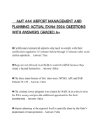 AMT 444 AIRPORT MANAGEMENT AND PLANNING ACTUAL EXAM 2026 QUESTIONS WITH ANSWERS GRADED A+