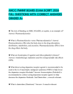 ANCC PMHNP BOARD EXAM SCRIPT 2026 FULL QUESTIONS WITH CORRECT ANSWERS GRADED A+