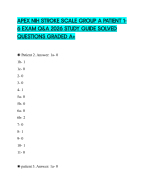 APEX NIH STROKE SCALE GROUP A PATIENT 1- 6 EXAM Q&A 2026 STUDY GUIDE SOLVED QUESTIONS GRADED A+