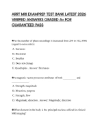 ARRT MRI EXAMPREP TEST BANK LATEST 2026 VERIFIED ANSWERS GRADED A+ FOR GUARANTEED PASS