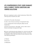ATI COMPREHENSIVE STUDY GUIDE SUMMARY 100% CORRECT TESTED QUESTIONS AND VERIFIED SOLUTIONS