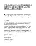 ATI EXIT ACTUAL EXAM PAPER FULL SOLUTION QUESTIONS AND 100% VERIFIED ANSWERS GRADED A+