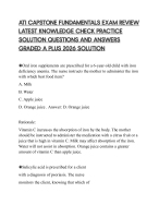 ATI CAPSTONE FUNDAMENTALS EXAM REVIEW LATEST KNOWLEDGE CHECK PRACTICE