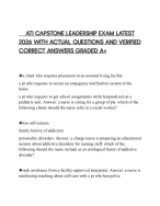ATI CAPSTONE LEADERSHIP EXAM LATEST 2026 WITH ACTUAL QUESTIONS AND VERIFIED CORRECT ANSWERS