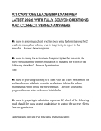 ATI CAPSTONE LEADERSHIP EXAM PREP LATEST 2026 WITH FULLY SOLVED QUESTIONS AND CORRECT ANSWERS