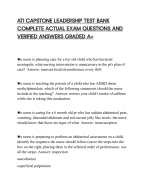 ATI CAPSTONE LEADERSHIP TEST BANK COMPLETE ACTUAL EXAM QUESTIONS AND VERIFIED ANSWERS GRADED A+