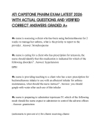 ATI CAPSTONE PHARM EXAM LATEST 2026 WITH ACTUAL QUESTIONS AND VERIFIED CORRECT ANSWERS GRADED A+
