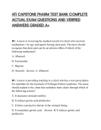 ATI CAPSTONE PHARM TEST BANK COMPLETE ACTUAL EXAM QUESTIONS AND VERIFIED ANSWERS GRADED A+