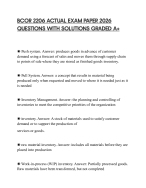 BCOR 2206 ACTUAL EXAM PAPER 2026 QUESTIONS WITH SOLUTIONS GRADED A+
