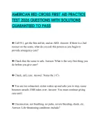 AMERICAN RED CROSS FIRST AID PRACTICE TEST 2026 QUESTIONS WITH ...