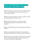 BICSI INSTALLER 1 TEST PAPER QUESTIONS AND SOLUTIONS 2026 GRADED A+