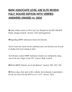 BMW ASSOCIATE LEVEL ASE ELITE REVIEW FULLY SOLVED EDITION WITH VERIFIED ANSWERS GRADED A+ 2026