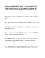 BMW MEMBERS ACTUAL EXAM PAPER 2026 QUESTIONS WITH SOLUTIONS GRADED A+